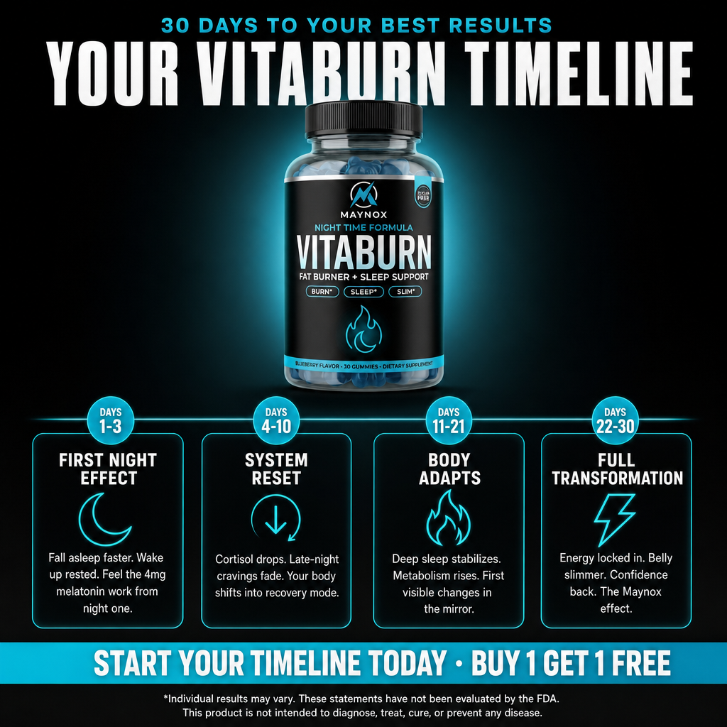 VitaBurn | Nighttime Fat Burner Gummies for Men with Melatonin - Blueberry B