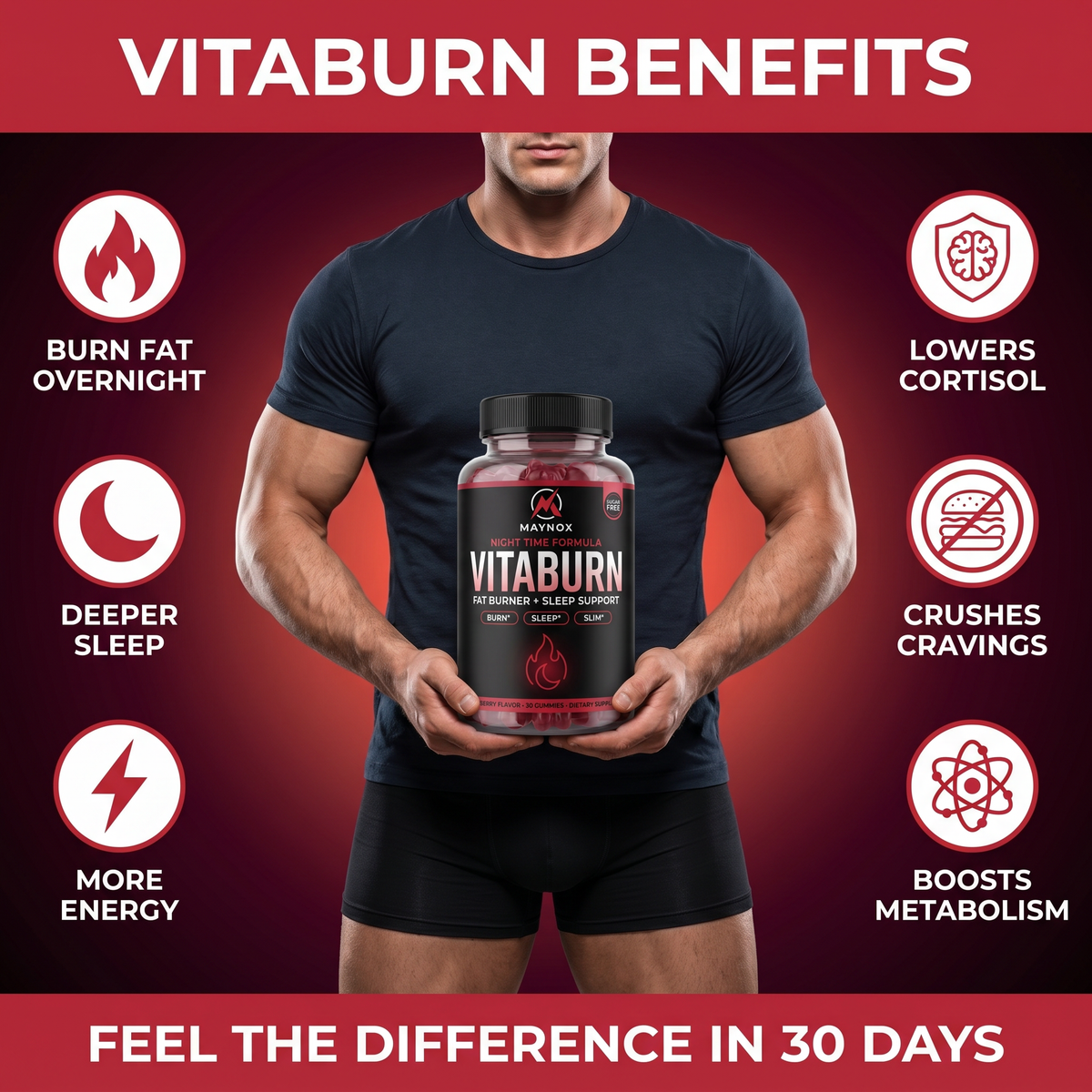 VitaBurn | Nighttime Fat Burner Gummies - Wild Strawberry